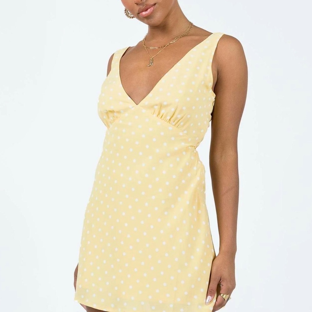 Princess Polly Sunny Yellow Dress with White Dots